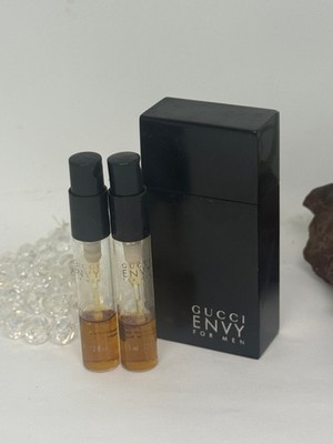 2x Gucci Envy for Men EDT Refill Spray Vial + Gucci Envy Black Refillable Case*