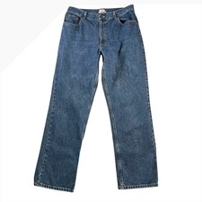 LL Bean Original Fit Jeans Womens 16 MT Blue Denim Straight Leg 100 Cotton