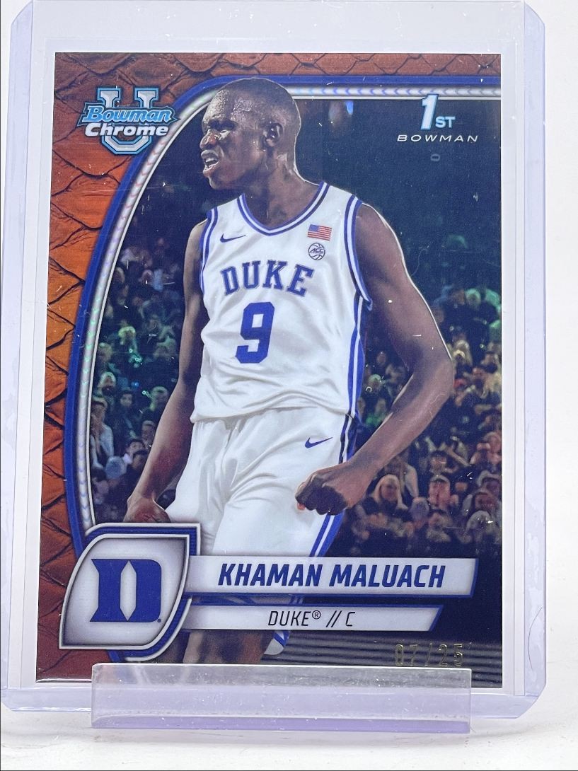 KHAMAN MALUACH 2024-25 BOWMAN U CHROME 1ST ORANGE REPTILIAN /25 Q5451