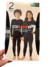 NEW 32 DEGREES Heat Kids Baselayer Set Black 2 Pieces Sz XL