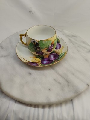 Vintage Thomas Serves Bavaira Hand painted Plum Tea Cup And Saucer 