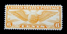 US Air Mail Stamp Scott C19 Winged Globe 6 Cent 1934 MNH