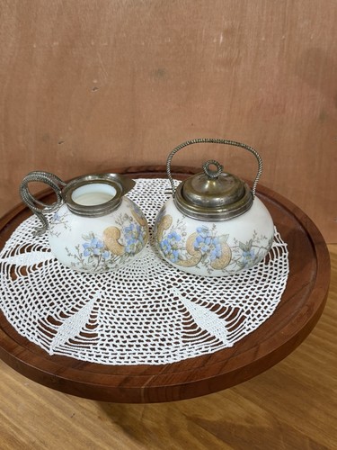 C.F. Monroe Wave Crest Glass Cream and Sugar. circa 1890's