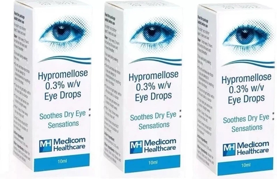 GENERIC 3x Hypromellose 0.3% Artificial Tears Eye Drop - 10ml Dry Eyes