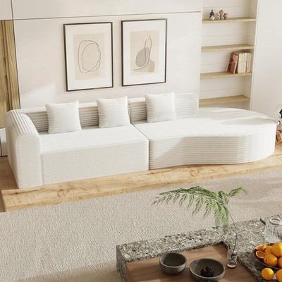 134'' Modern L-Shaped Sectional Sofa, 1400LBS Oversized Comfy Cloud Couch