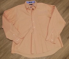 Chaps Mens Peach Orange Wrinkle Free Button Down Dress Shirt 17-17.5 36/37 XL