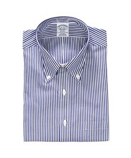  128 BROOKS BROTHERS - Blue Stripe NON-IRON REGENT Shirt - 16 - 34