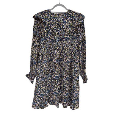 Scotch & Soda Printed Ruffle Dress, Multicolored Animal Print, Sz XS