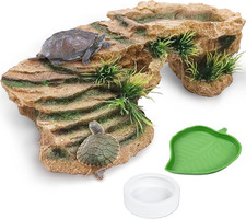 Turtle  Reptile Basking Platform Rock Ramp Hideout for Lizards, Geckos   
