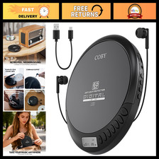 Portable CD Player with FM Radio, Anti-Skip, MP3 Playback, USB Power, Earbuds In