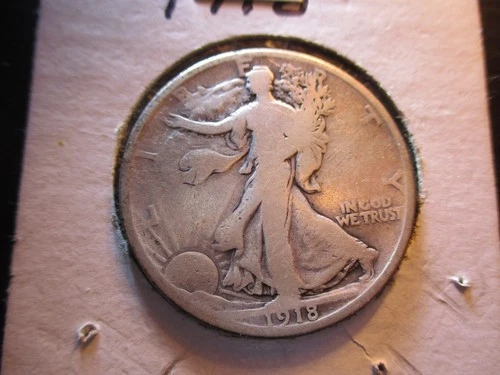 1918 50C Walking Liberty Half Dollar 90% Silver Early Date