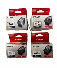 4 PK - Canon 240XL Black PG-240XL 241 Color 241XL CL-241XL Ink MG3520/3620 MX532