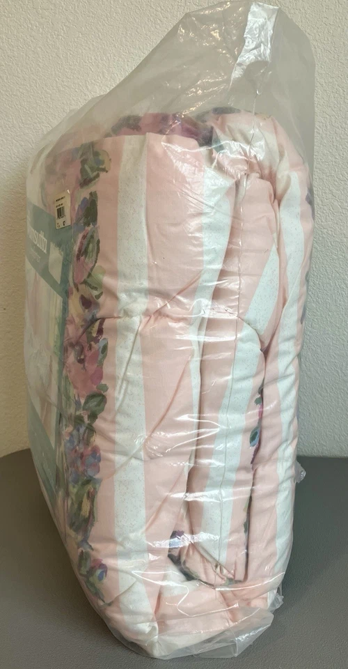 Edredón Queen Wamsutta de Colección Nuevo de Lote Antiguo - Colcha Estampado Floral de Jardín Primavera 86 X 92 Foto 4 de 4