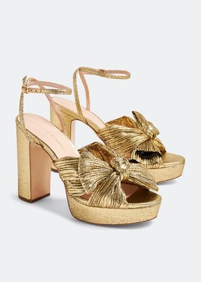 LOEFFLER RANDALL Damen Natalia Pla Oro Heels Gold Größe EU 42 UVP 490£