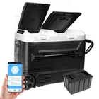 50L Dual Zone Portable Refrigerator Bluetooth APP for Truck/Car/Home+solar power