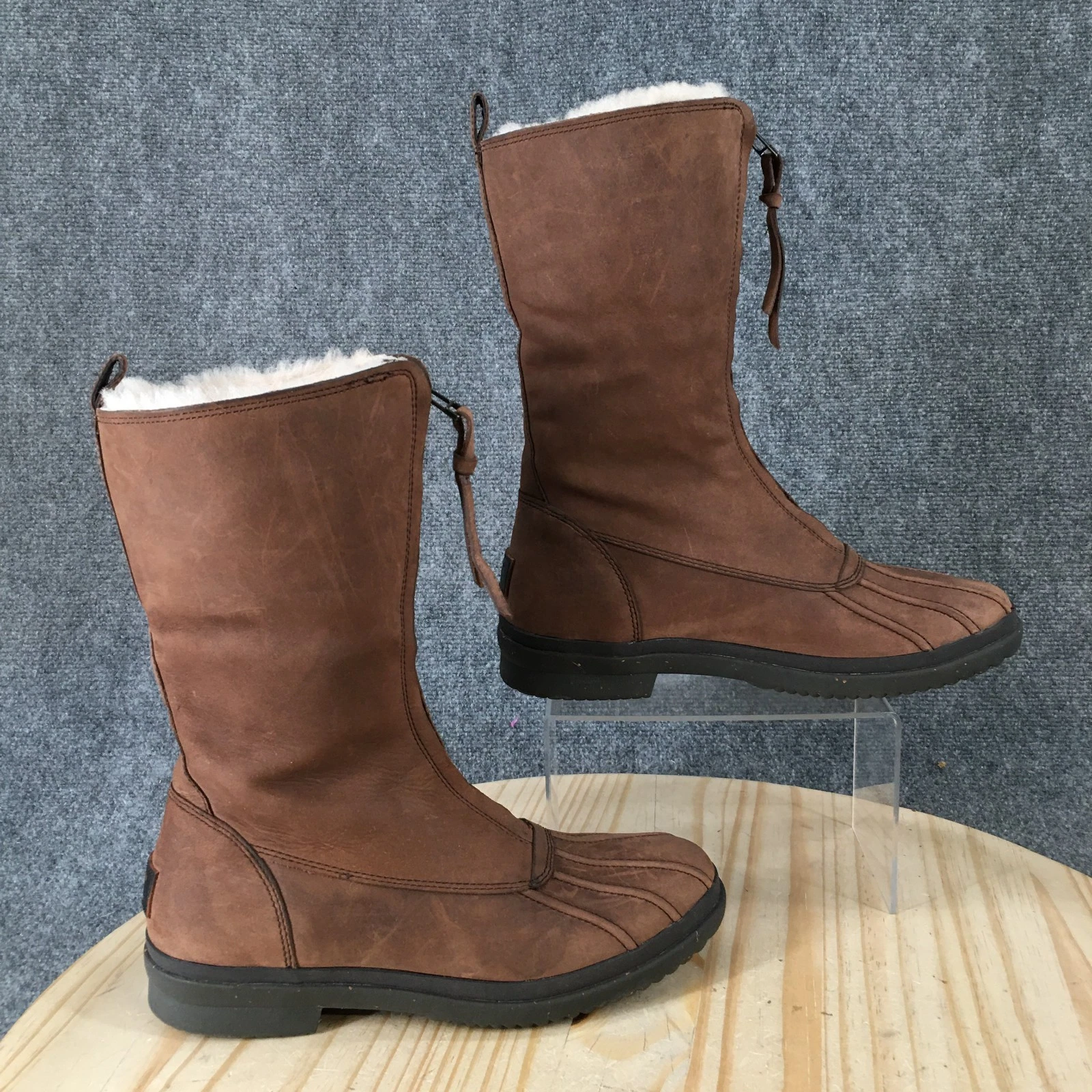 UGG Boots Womens 9.5 M Brown Snow Boot Leather Waterproof Winter Cold Weather
