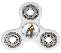 Star Wars r2d2 & C3po Inspired White Fidget Spinner With Character Decals Star Wars r2d2 & C3po Inspired White Fidget Spinner With Character Decals