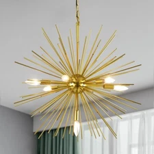 Mid Century Design Sputnik Urchin Brass Light 7 Light Multi Direction Light 