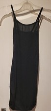 ladies black rib knit bodycon mini dress size 8