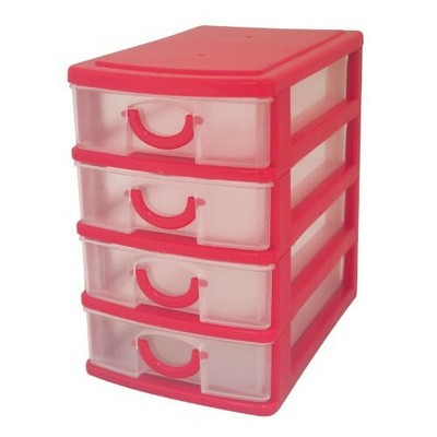 Mini 4 Drawer Tower Storage Unit Office Desktop System Study