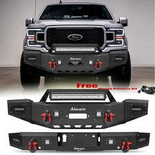 YEEGO Steel Front Rear Bumper W/Winch Plate D Rrings Fits 2018-2020 Ford F150