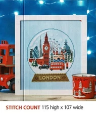 LONDON SNOW GLOBE  CROSS STITCH  PATTERN  ONLY    EQ - PAP