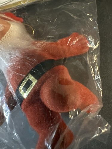 Kresge Kmart Vintage Weihnachtsmann Weihnachtsschmuck Kunststoff beflockt Neu in Verpackung Neu aus altem Lagerbestand cool - Bild 7 von 18