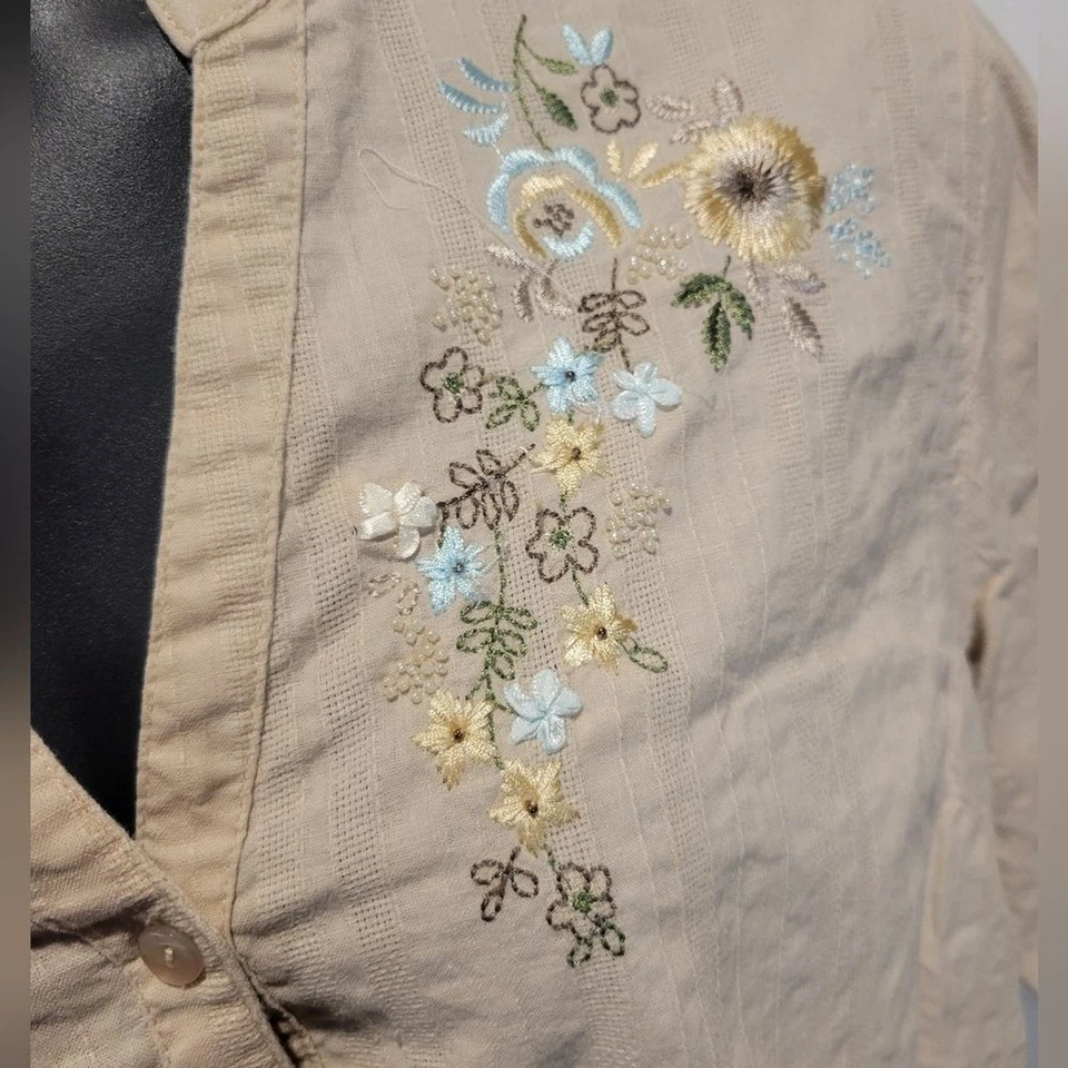 Blusa bordada Erika mujer talla 2x mezcla lino cottagecore Foto 2 de 4