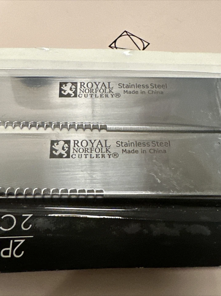Juego de 2 cuchillos para carne de cocina Royal Norfolk cubiertos, cuchillas de acero inoxidable Foto 4 de 4