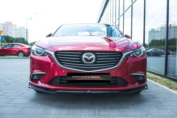 CUP Spoilerlippe Schwarz FüR Mazda 6 MK3 GJ Facelift Front Schwert Ansatz V2-image