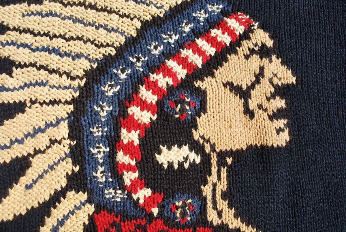 Vintage Ralph Lauren Country Indian Head Sweater Hand Knit Navy