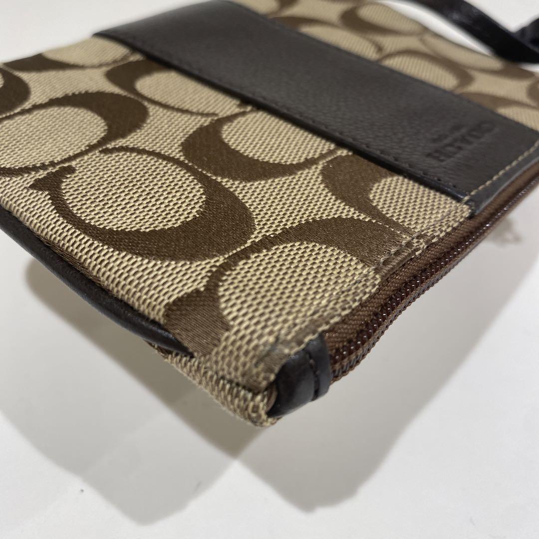 Coach Signature Pattern Pouch Brown | eBay