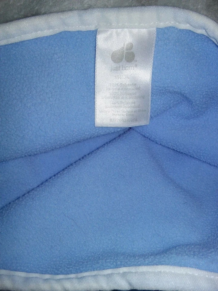 JUST BORN Bebé Niño Cachorro Perro Blanco Gris Lunares Manta Azul Vellón Nubes Usado en Excelente Condición Foto 3 de 4