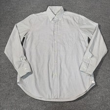 Loro Piana Shirt Mens Large Check Long Sleeve White Button Down Dress Italy