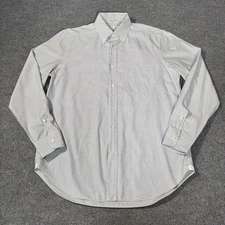 Loro Piana Shirt Mens Large Check Long Sleeve White Button Down Dress Italy