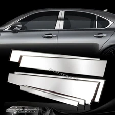 6-PCS Stainless Door Pillar Window Post Covers Trim For 2007-2015 Lexus LS460