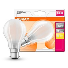 6 x Osram LED Filament Leuchtmittel Birnen A60 7W = 60W B22d matt 806lm warmweiß