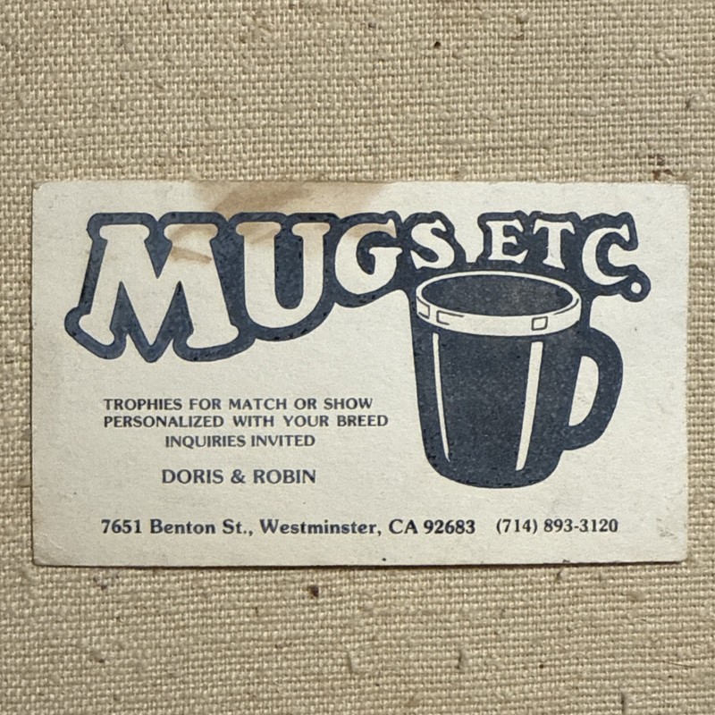 Vintage Business Card Mugs Etc. Dog Show Trophies Westminster California Breed