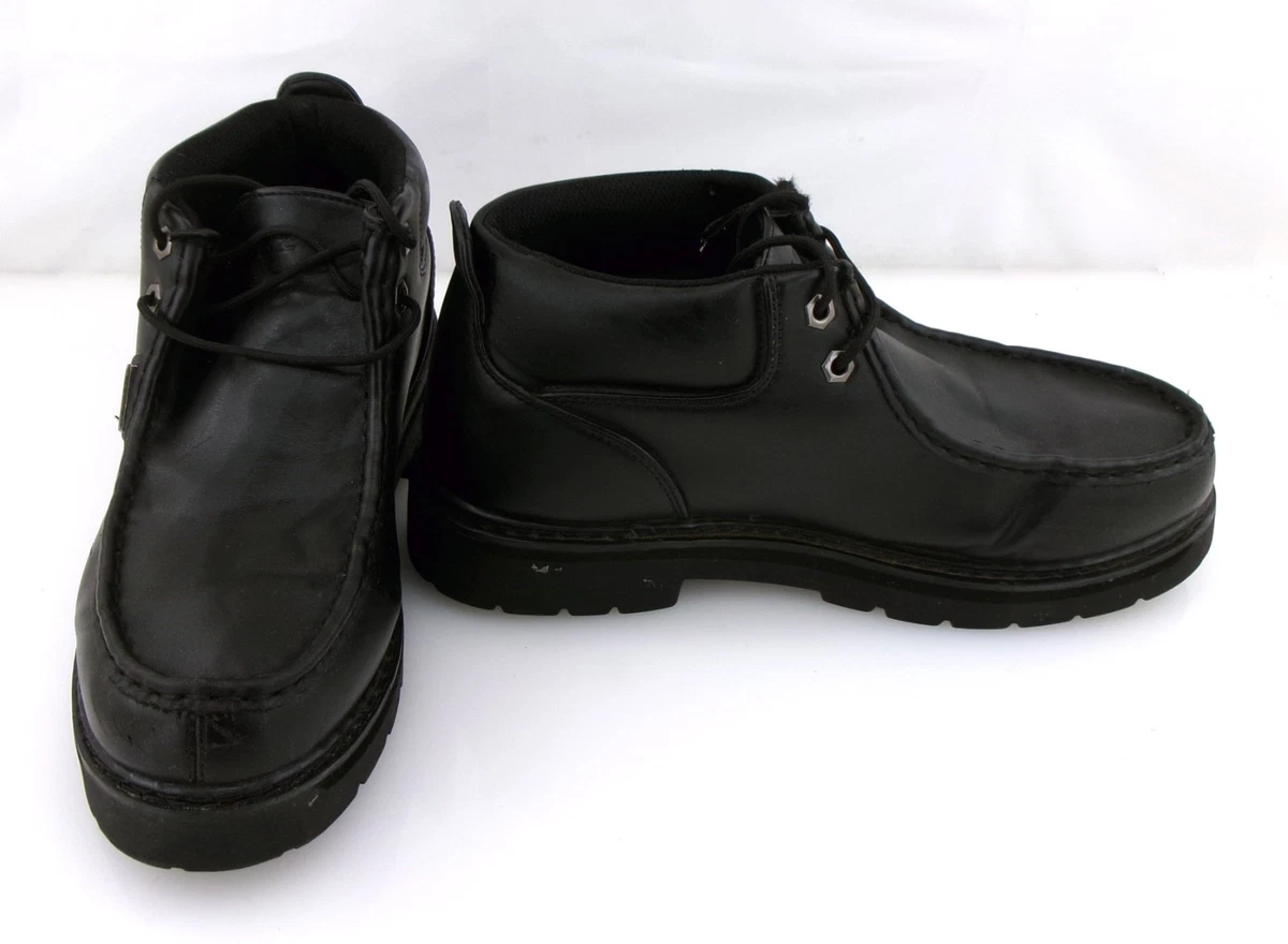 Vtg Y2k Lugz NY Boots Mens 8.5 Black Leather Buckle Monk Strap Strutt Lo Chunky Black Lugz Leather Boots for Men for Sale | Shop New & Used  main image 2