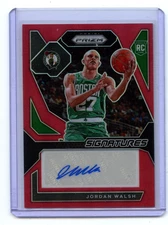 2023-24 JORDAN WALSH /99 AUTO PANINI PRIZM SIGNATURES RED ROOKIE RC Boston