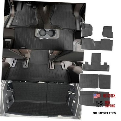 7-Seat Floor Mat Compatible with 18 Trunk Mat+3rd Row Backrest Mat+Floor Mat