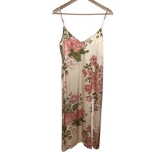 Reformation Britten Silk Midi Dress Women Large In Olivia Blush Floral Side Slit