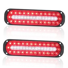 Pack of 2 Oval Red LED Trailer Stop Brake Turn Signal Tail Lights Red  Clear