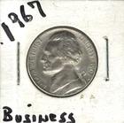 1967 Jefferson nickel in BU condition ( BUSINESS STRIKE )   stk 999