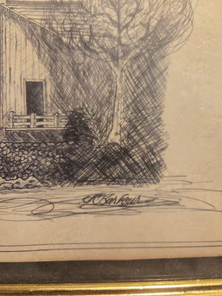 Original Sketch Art Drawing Signed Framed - Image 2 of 3
