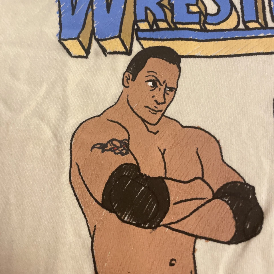 WWE Wrestlemania 2001 Houston the Rock Stone Cold Shirt Vintage Adult Large NWT - Image 3 of 4