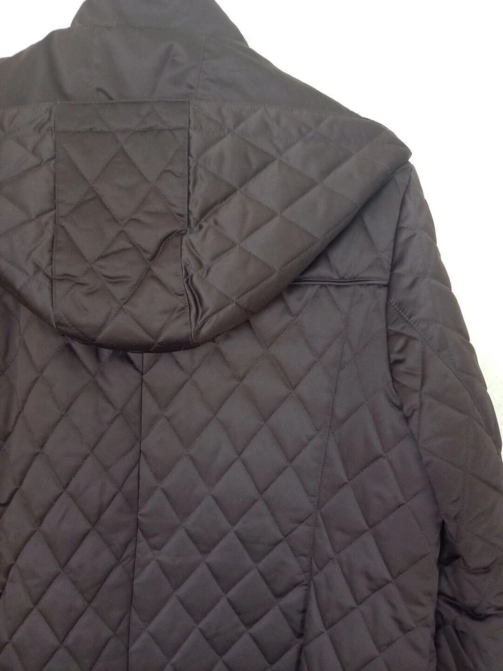 Jones New York Women's Brown Quilted Zip Front Jacket L Large Hooded - Image 4 of 4