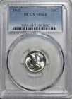 1945 P Silver Mercury Dime. PCGS MS64. Video A1066