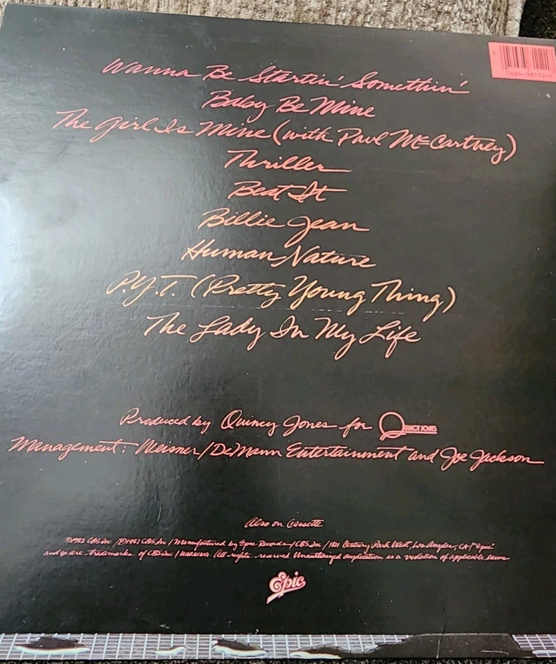 Michael Jackson 1982 Original Pressing Vinyl LP Of Thiller It's Graded A VG ++ - Image 3 of 4