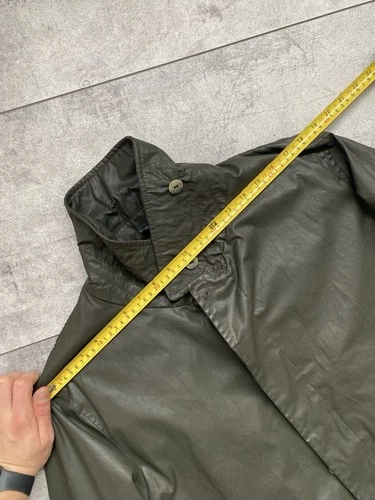 Camplin Yarmony Waxed Peacoat Mens EU 54/XL Olive Green Cotton Blend Padded Coat image 17